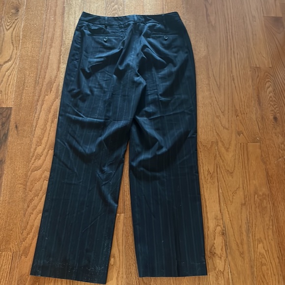 ANNE KLEINE WOMEN DRESS PANTS BLACK WITH RED AND WHITE STRIPES wide legs size 10 - Picture 4 of 4